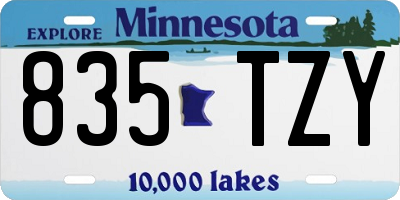 MN license plate 835TZY