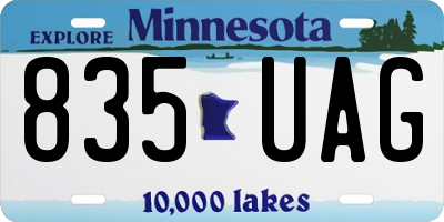 MN license plate 835UAG