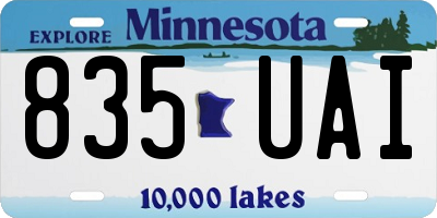 MN license plate 835UAI