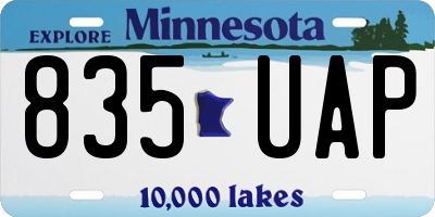 MN license plate 835UAP
