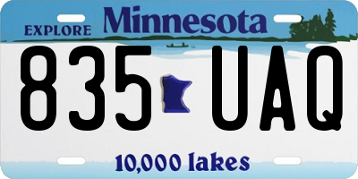 MN license plate 835UAQ