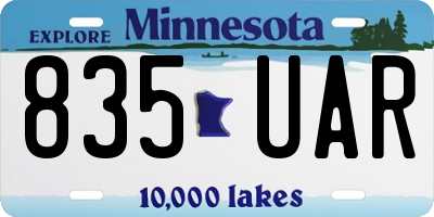 MN license plate 835UAR