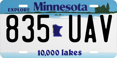 MN license plate 835UAV