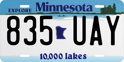 MN license plate 835UAY