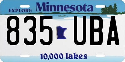 MN license plate 835UBA