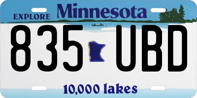 MN license plate 835UBD