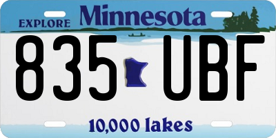 MN license plate 835UBF