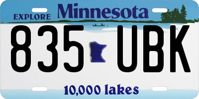 MN license plate 835UBK