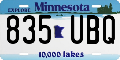 MN license plate 835UBQ