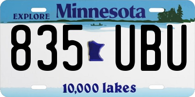 MN license plate 835UBU