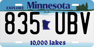 MN license plate 835UBV