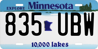 MN license plate 835UBW