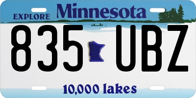 MN license plate 835UBZ