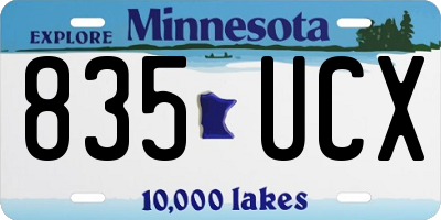 MN license plate 835UCX