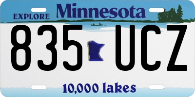 MN license plate 835UCZ