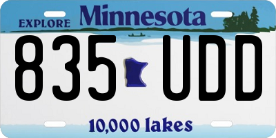 MN license plate 835UDD