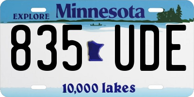 MN license plate 835UDE