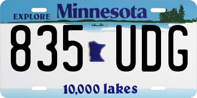 MN license plate 835UDG