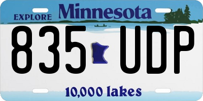 MN license plate 835UDP