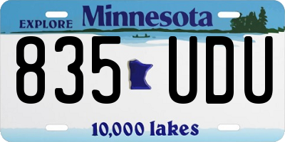 MN license plate 835UDU