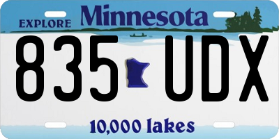 MN license plate 835UDX