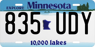 MN license plate 835UDY
