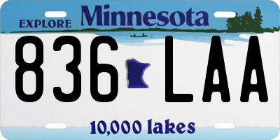 MN license plate 836LAA