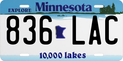 MN license plate 836LAC
