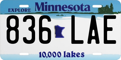 MN license plate 836LAE