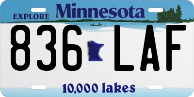 MN license plate 836LAF