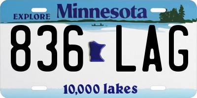 MN license plate 836LAG