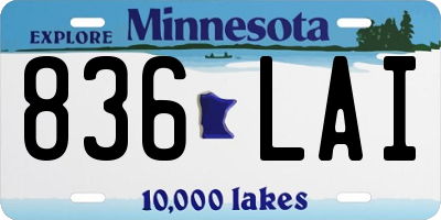 MN license plate 836LAI