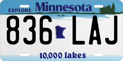 MN license plate 836LAJ