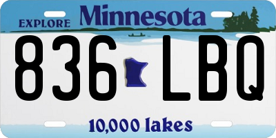 MN license plate 836LBQ