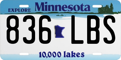MN license plate 836LBS