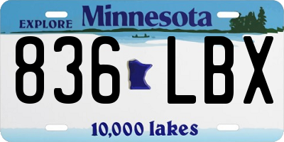 MN license plate 836LBX