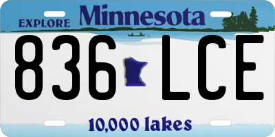 MN license plate 836LCE