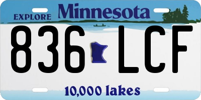 MN license plate 836LCF