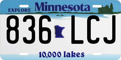 MN license plate 836LCJ