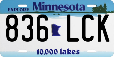 MN license plate 836LCK