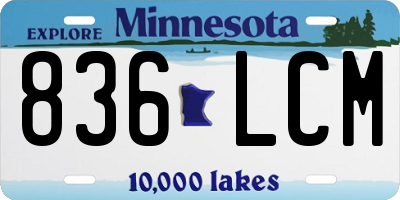 MN license plate 836LCM