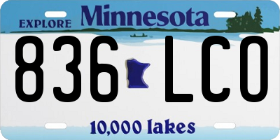 MN license plate 836LCO