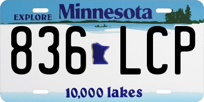 MN license plate 836LCP