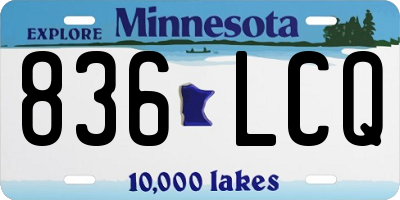 MN license plate 836LCQ