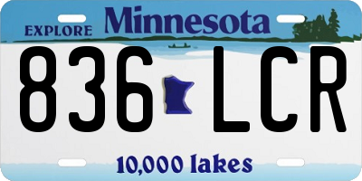 MN license plate 836LCR