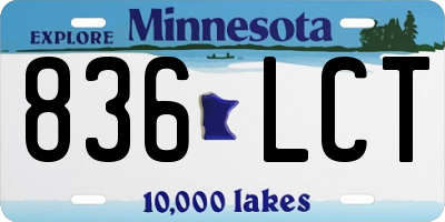 MN license plate 836LCT