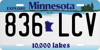MN license plate 836LCV