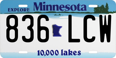 MN license plate 836LCW