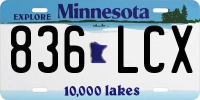MN license plate 836LCX