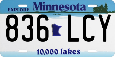 MN license plate 836LCY